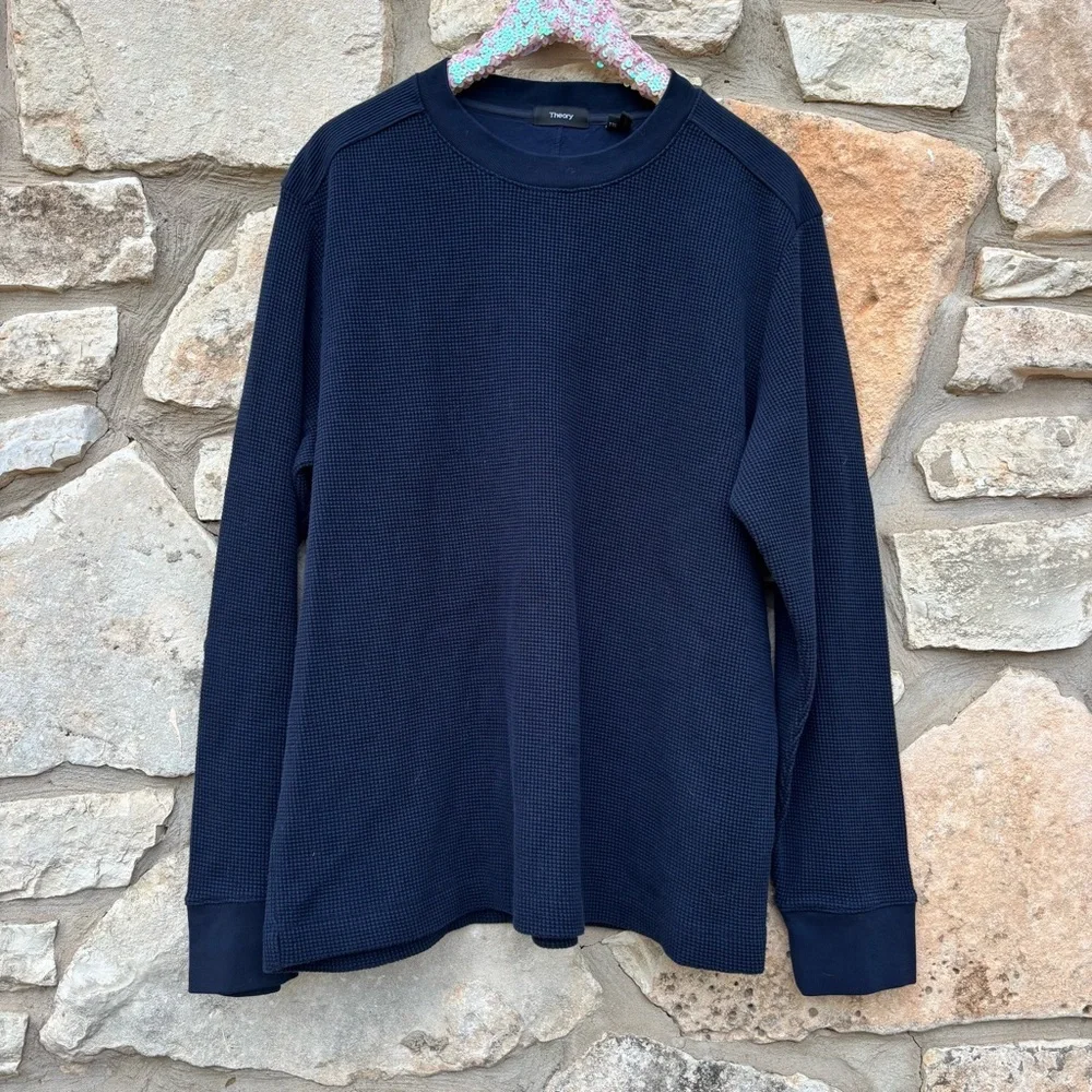 Theory navy blue crew mens sweater size xxl